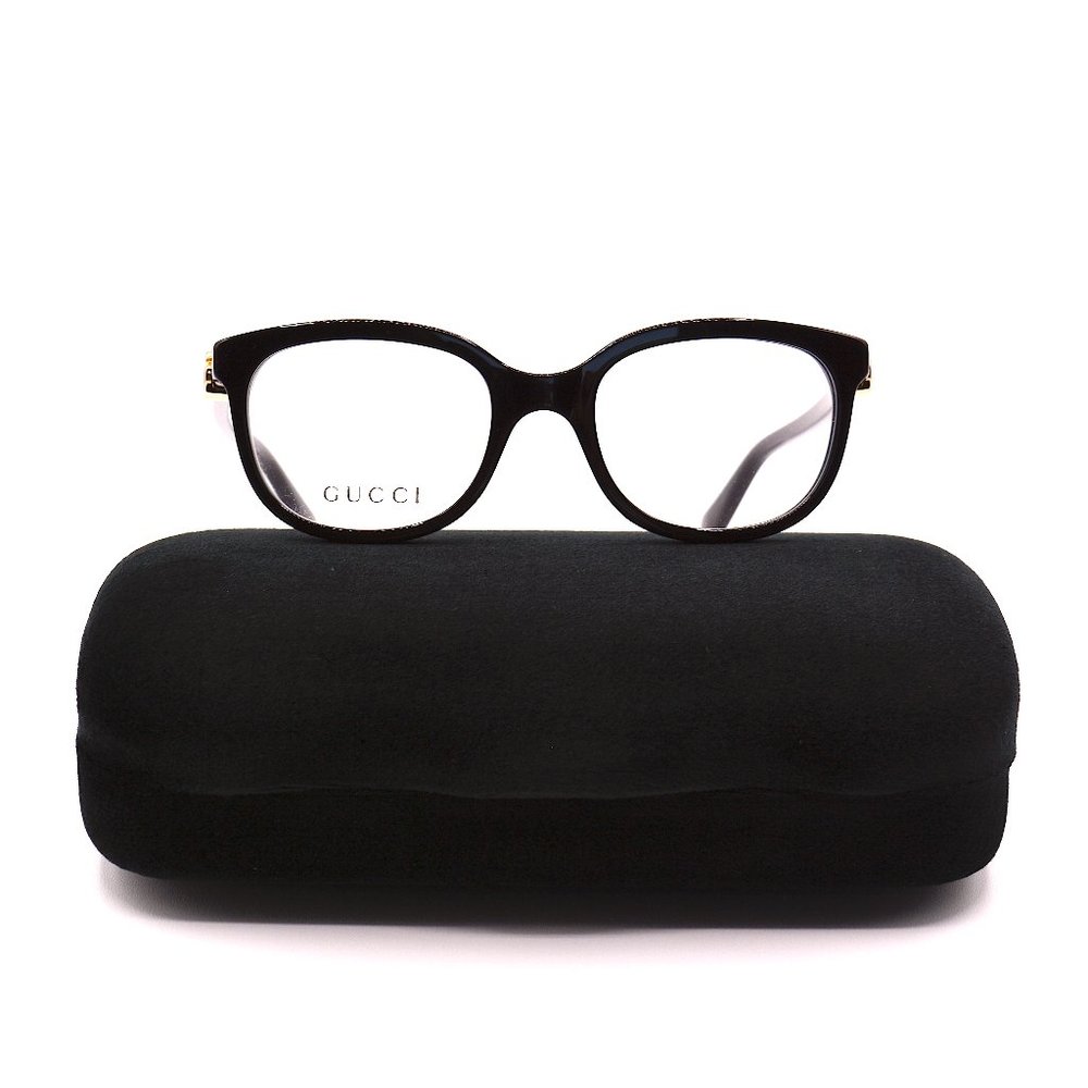 NEW GUCCI GG1075O 001 BLACK AUTHENTIC EYEGLASSES FRAME RX 48-19 - Picture 3 of 12